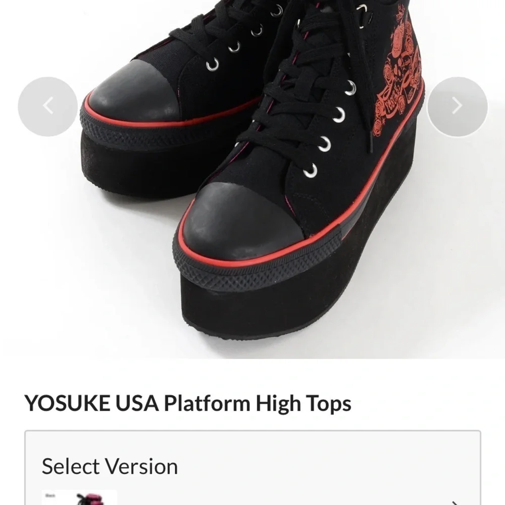 Black and Red Platform High Tops